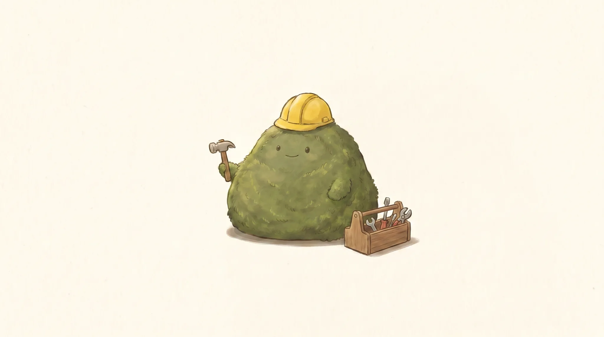 mossy builder mascot About Us hero